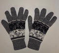Peruvian Alpaca Gloves grey, black & white Adult