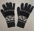 Peruvian Alpaca Gloves charcoal  black, white Adult