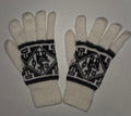 Peruvian Alpaca Gloves white & black Adult