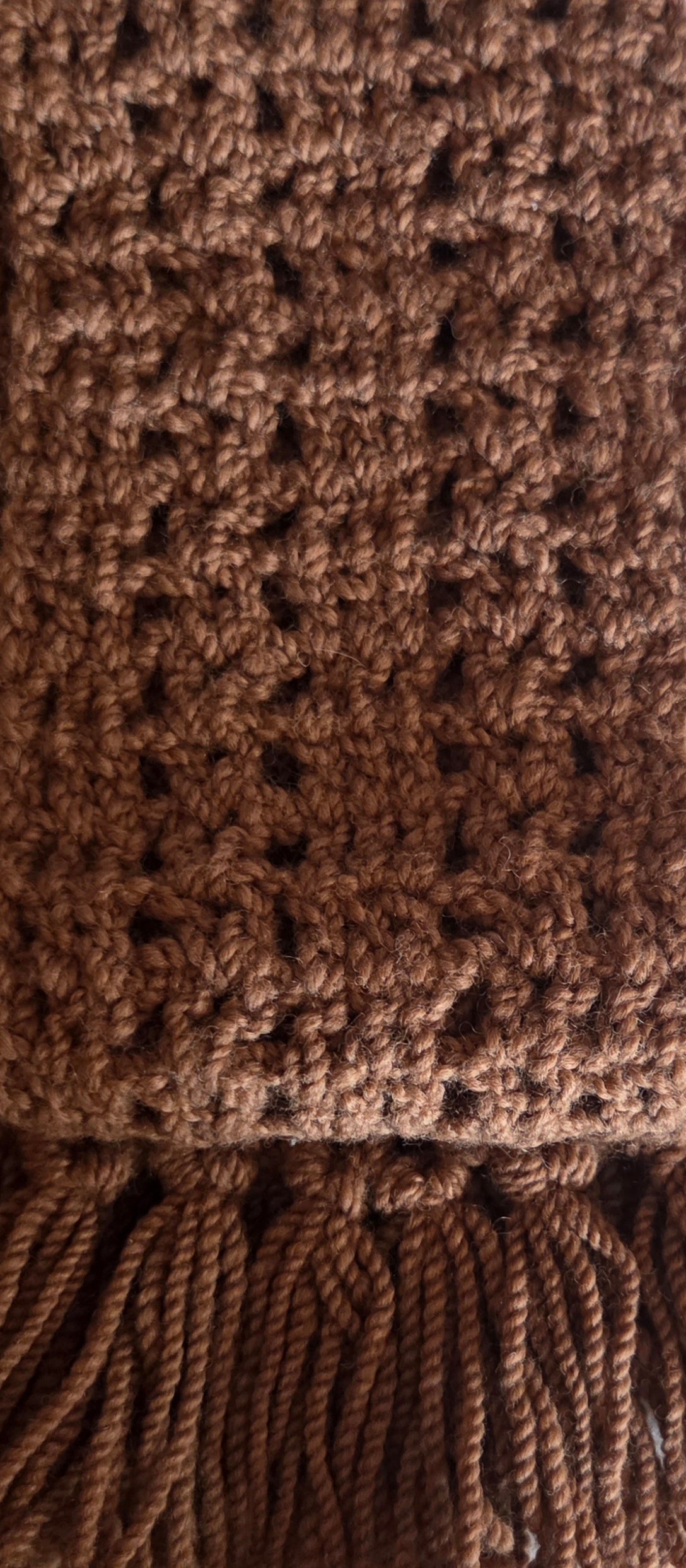 Freya Brown Alpaca Scarf Crochet