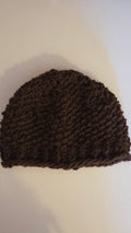 100% Alpaca seed stitch Beanie Adult dark brown
