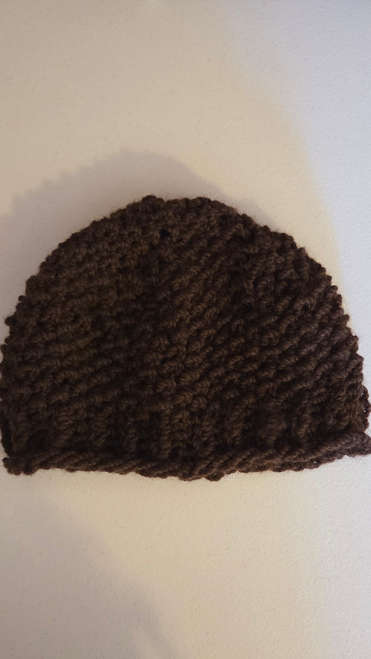 100% Alpaca seed stitch Beanie Adult dark brown