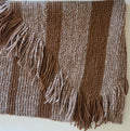 100% Alpaca Shawl brown & heathered stripes