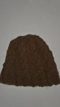 100% Alpaca cabled beanie Adult brown
