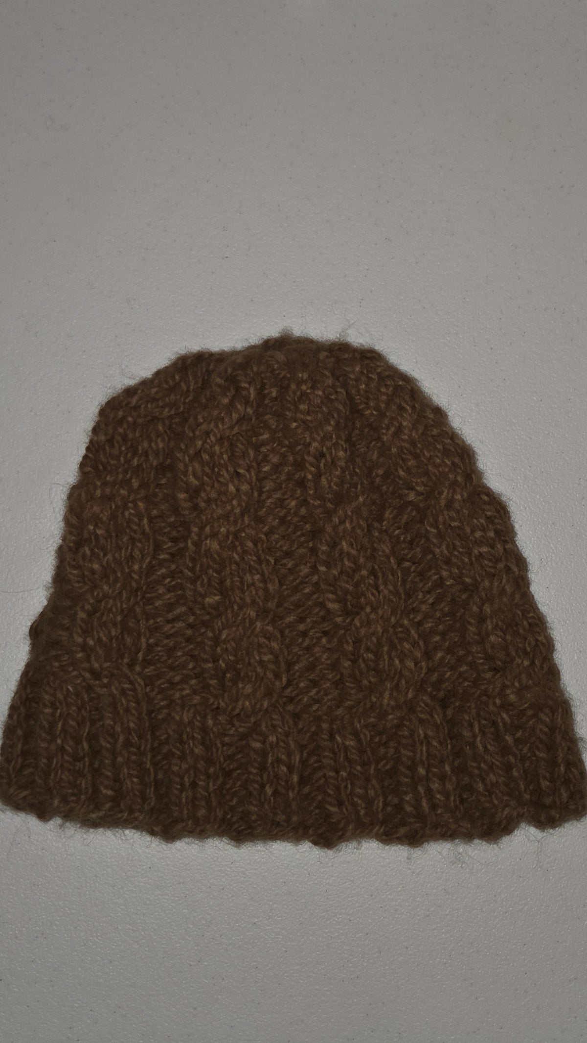 100% Alpaca cabled beanie Adult brown