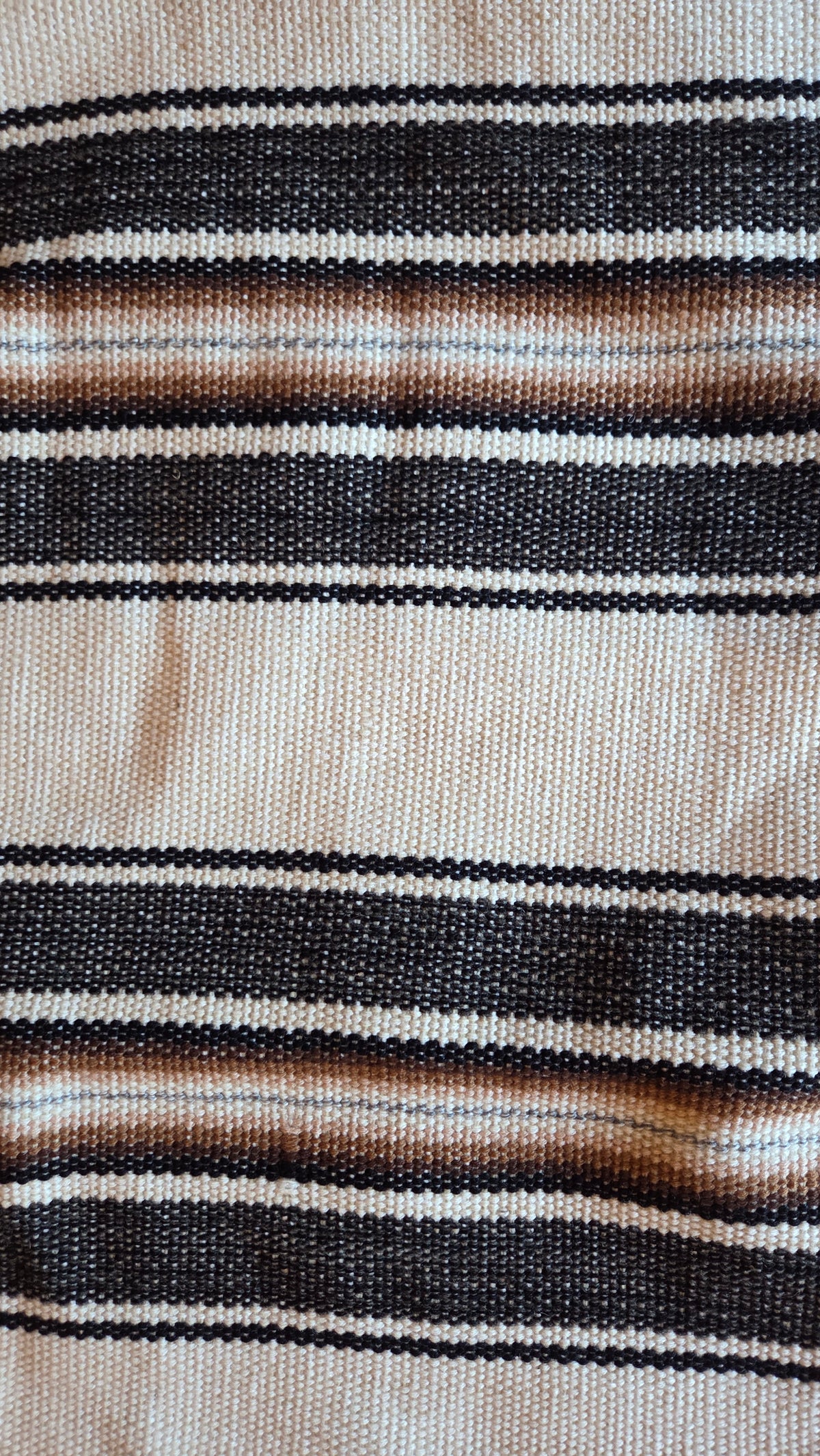 Alpaca Blanket White with black & brown