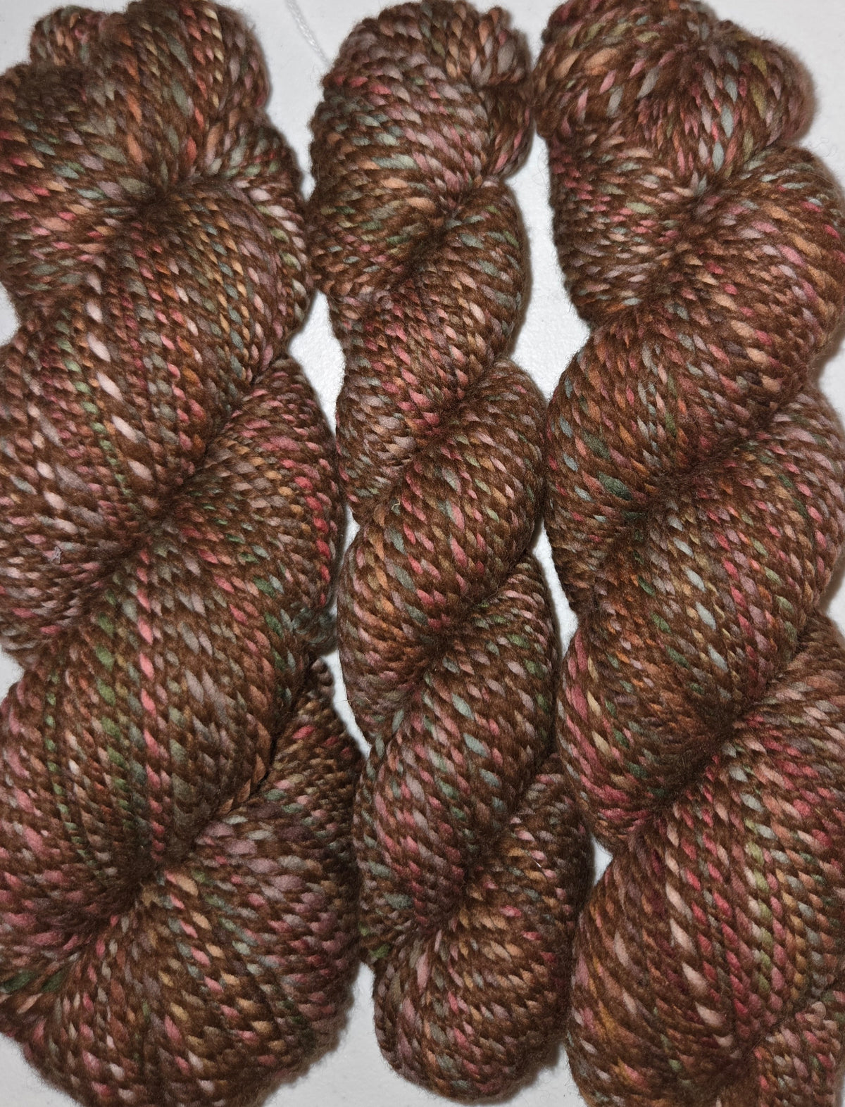 Alpaca/Merino Handspun Yarn brown & rose