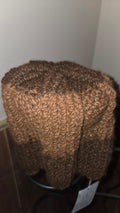 100% Alpaca ribbed beanie dark & medium brown Adult