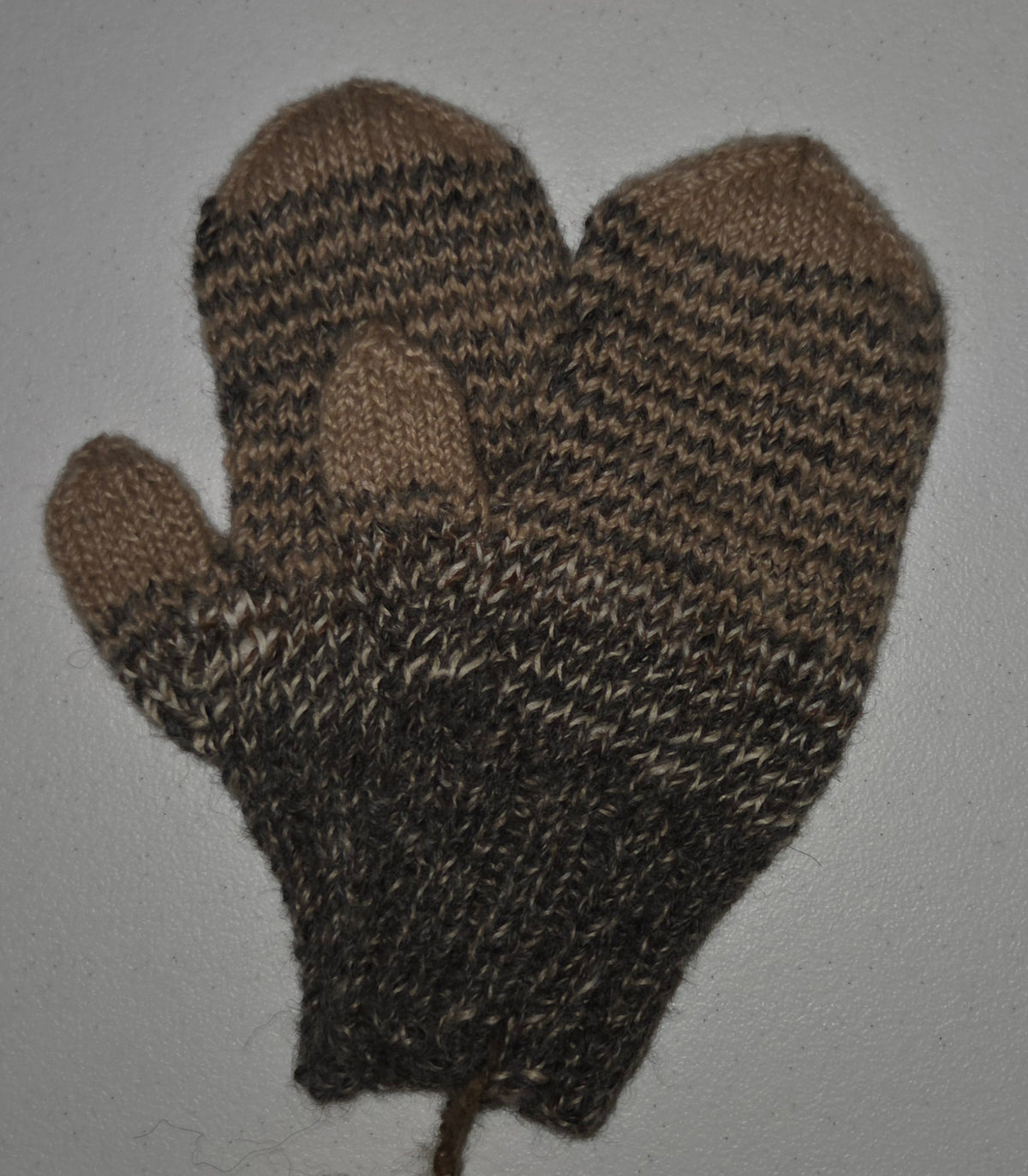 100% Alpaca Handknit Mittens child natural colors