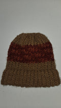 100% Alpaca beanie Child brown & red