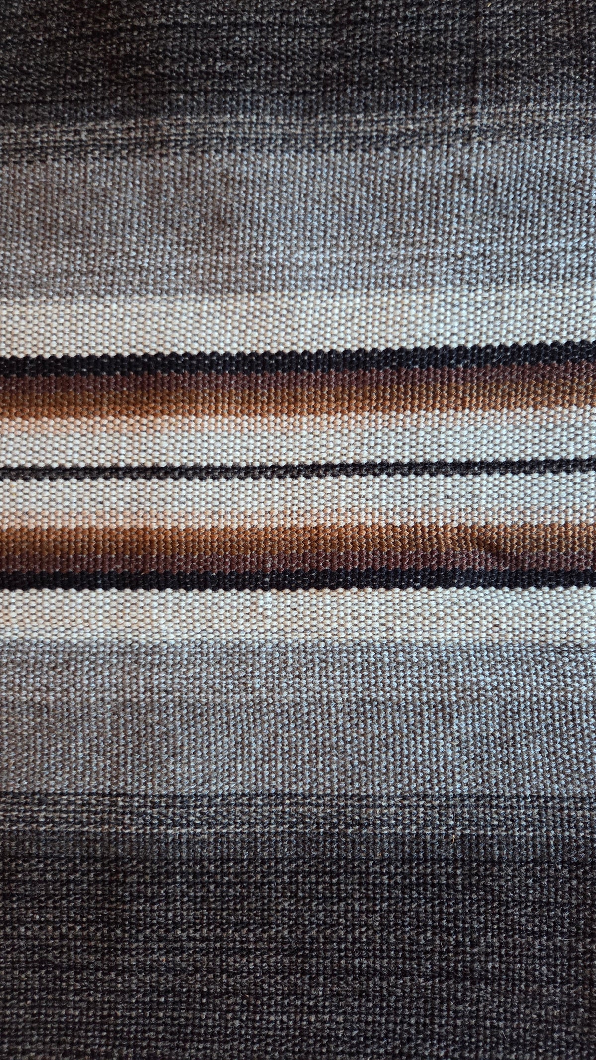 Alpaca Blanket grey & brown stripe