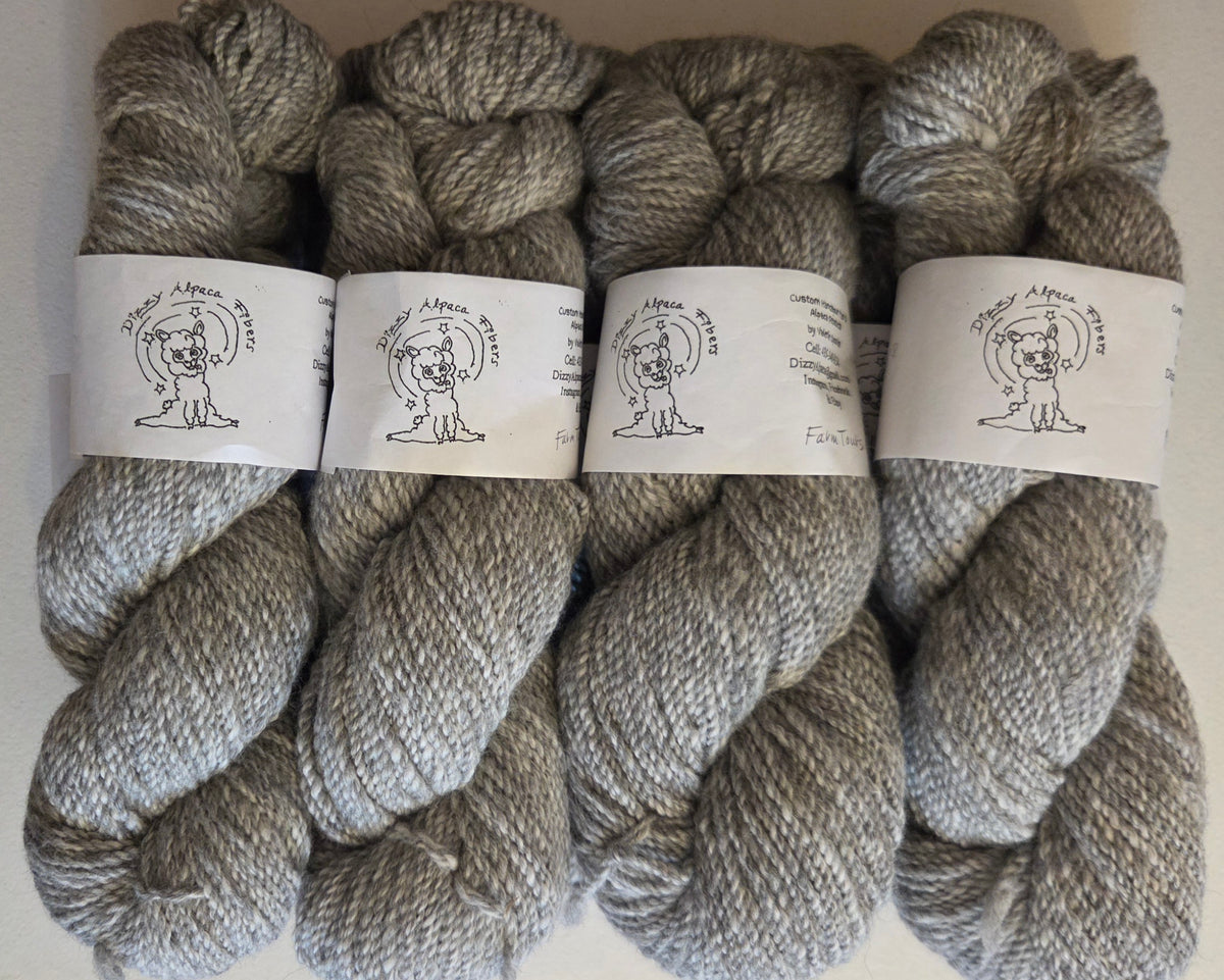 100% Alpaca Yarn heathered grey