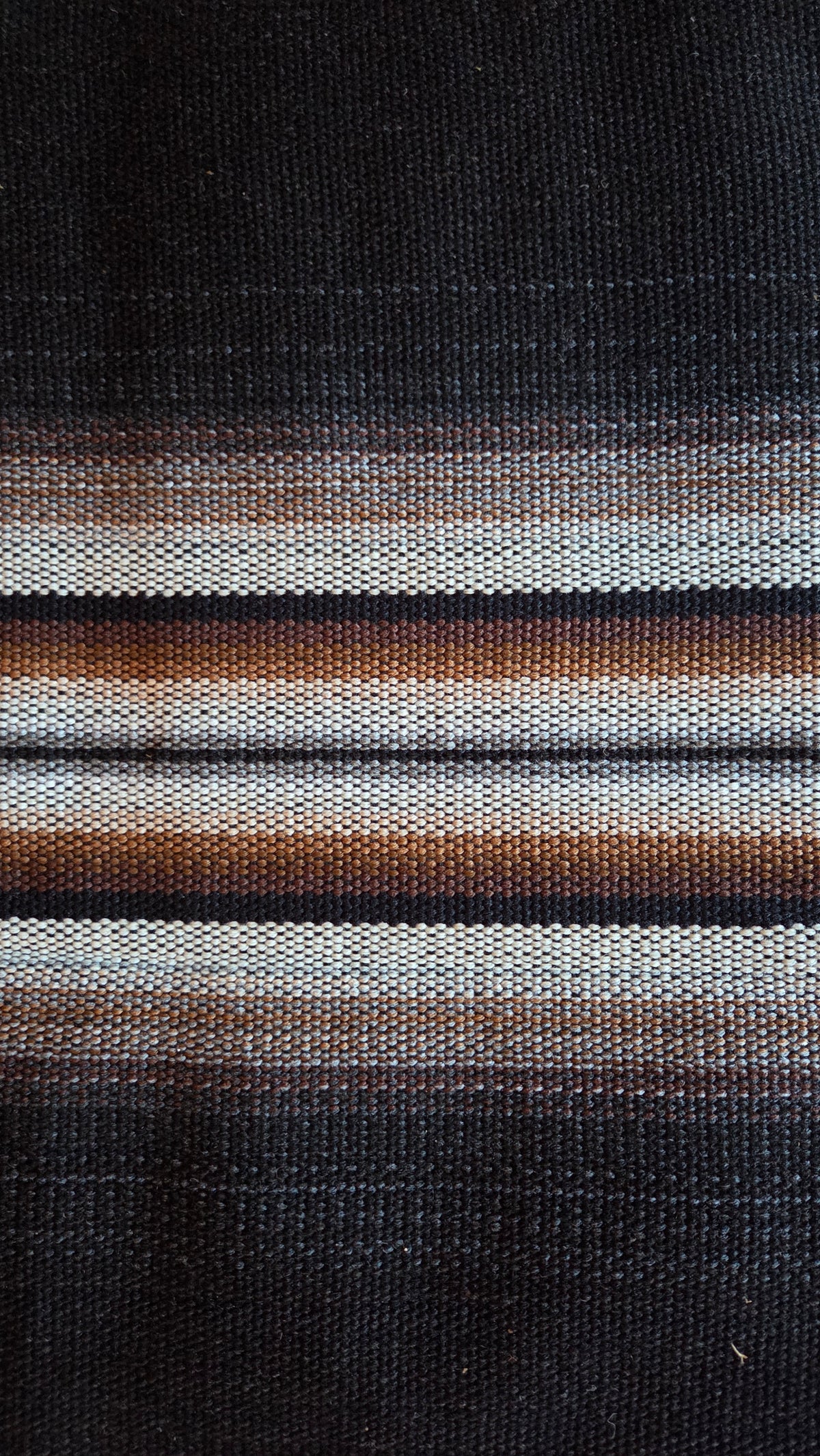 Alpaca Blanket Black with brown stripes