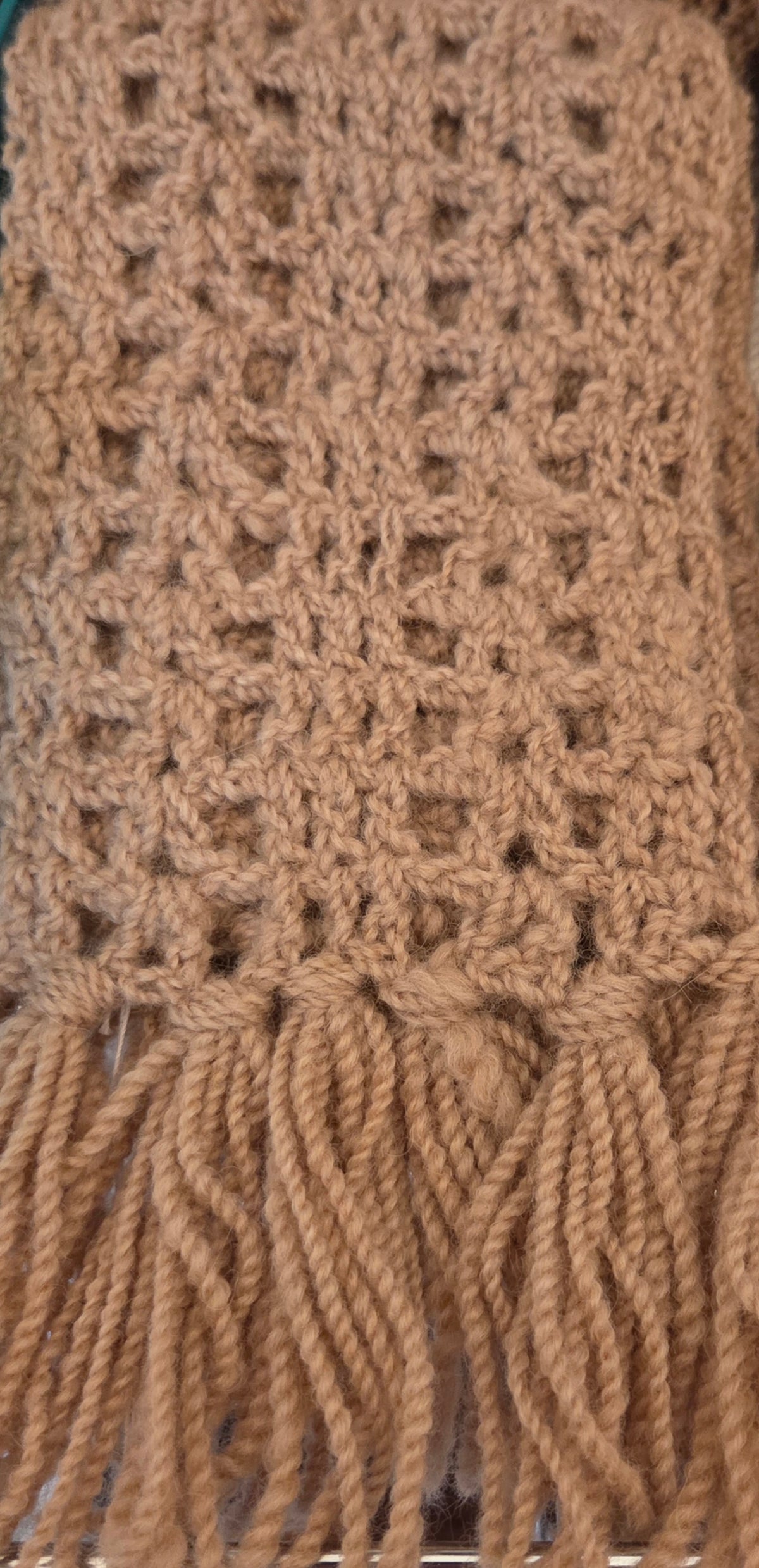 Light Fawn Alpaca Scarf  Crochet